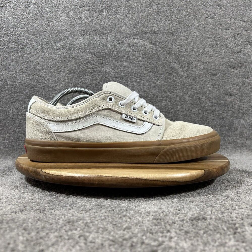 Vans Chukka Low Sidestripe Men's Size 10.5 Khaki Tan Athletic Skate Shoes Used